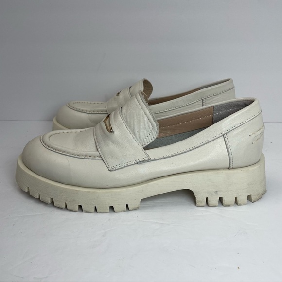 STEVE MADDEN Cream LAWRENCE chunky loafer size slip on CHUNKY penny loafers 40 - Picture 1 of 10